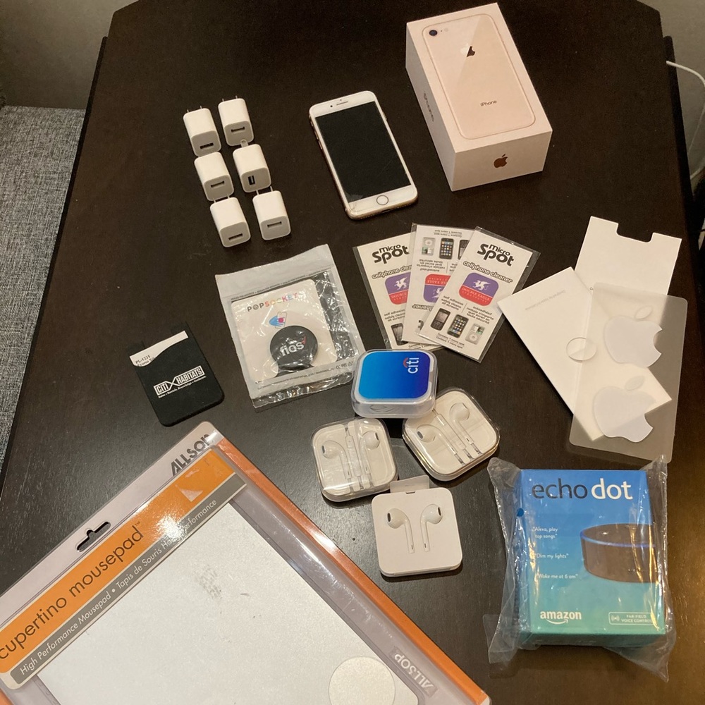 Tech stuff iPhone 8 earphones Echo accessories